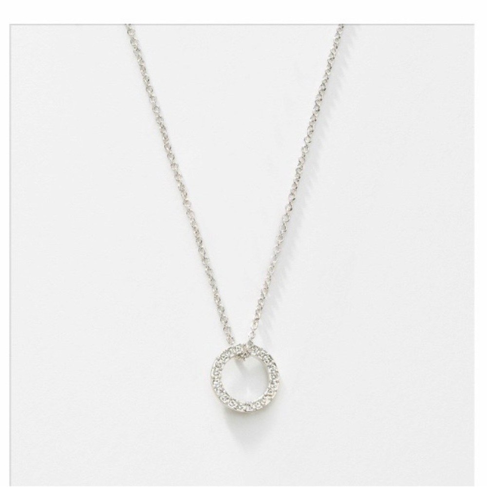 Touchstone Crystal Silver Circle Necklace